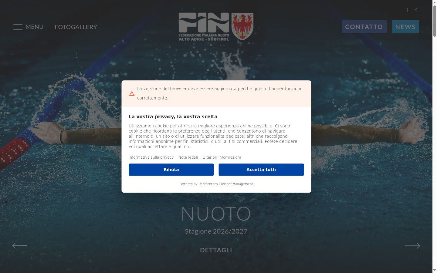 Snímek obrazovky baneru souhlasu zobrazeného před jakoukoli interakcí