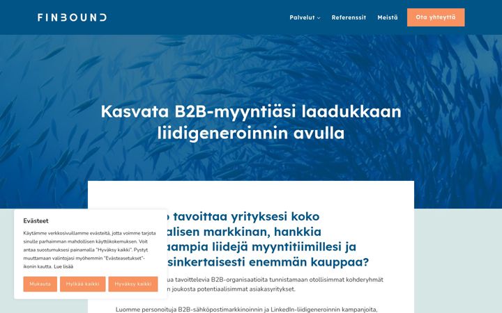 Screenshot of finbound.fi