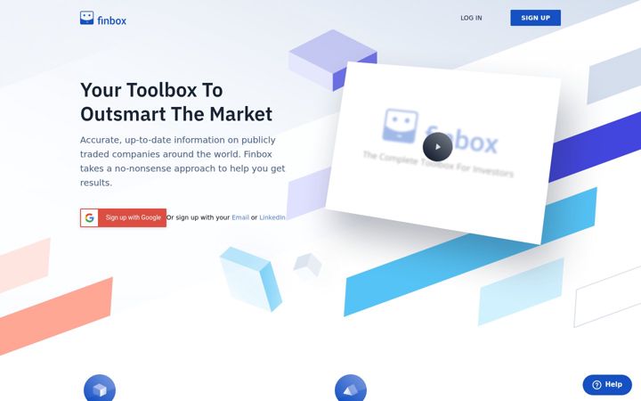 Captura de ecrã de finbox.com