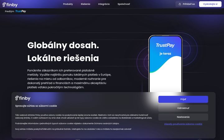 Screenshot of finby.sk