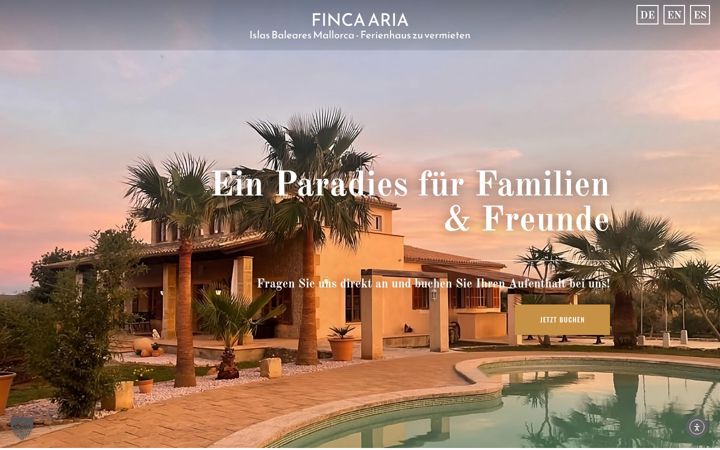 Screenshot of finca-aria.de