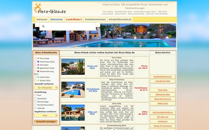 Screenshot of finca-ibiza.de