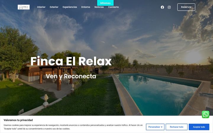 Captură de ecran a fincaelrelax.es