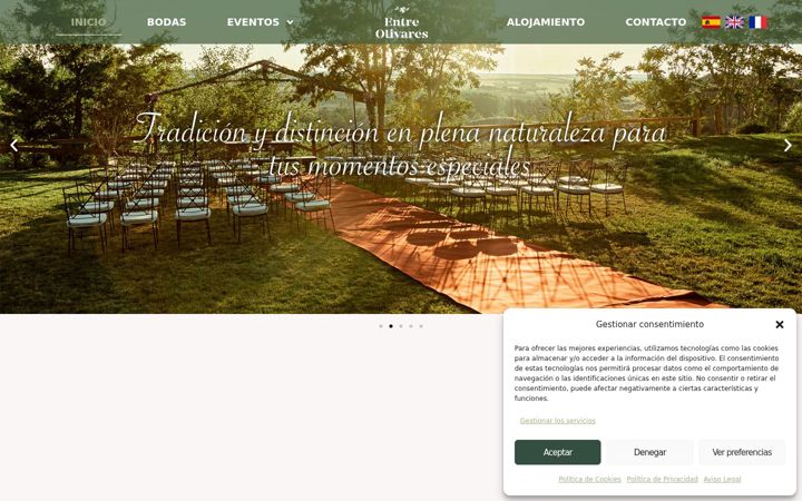 Screenshot of fincaentreolivares.com