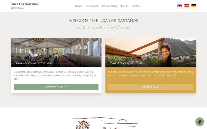 Screenshot of fincaloscastanos.com