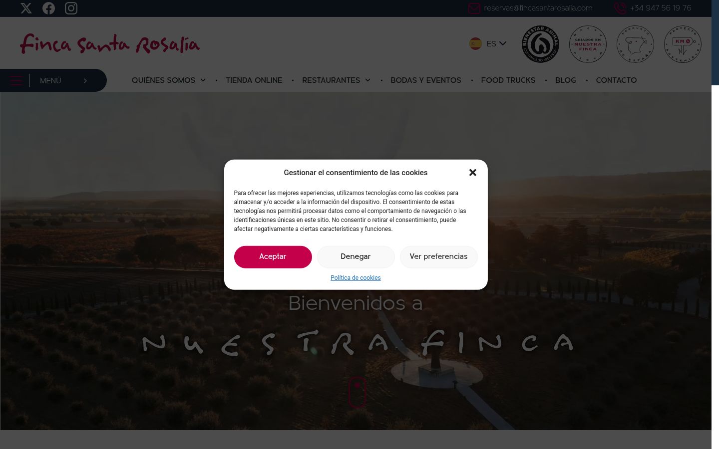 Screenshot del banner di consenso mostrato prima di qualsiasi interazione