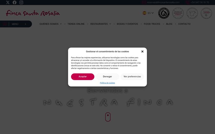 Screenshot of fincasantarosalia.com