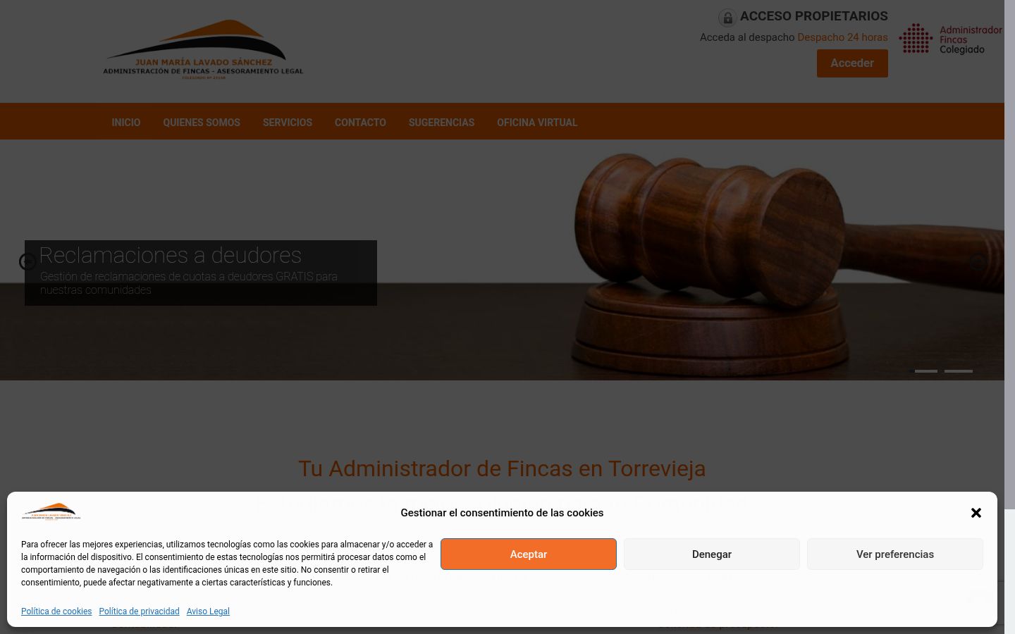 Screenshot of the consent banner shown before any interaction