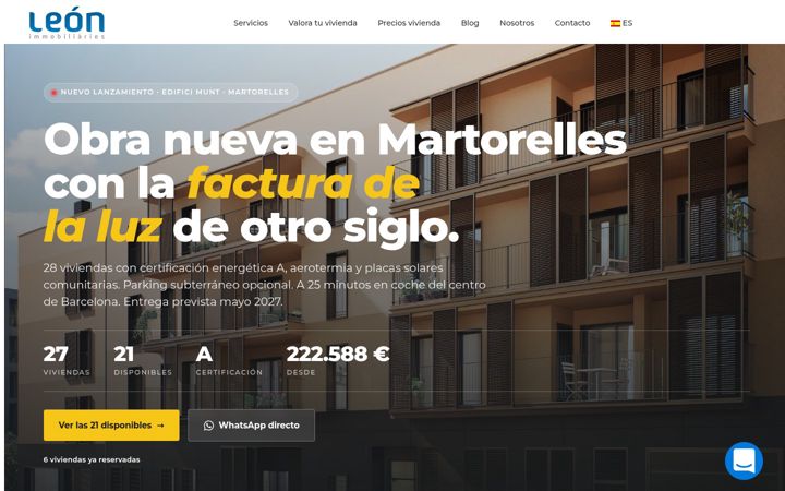 Screenshot of fincasleon.com