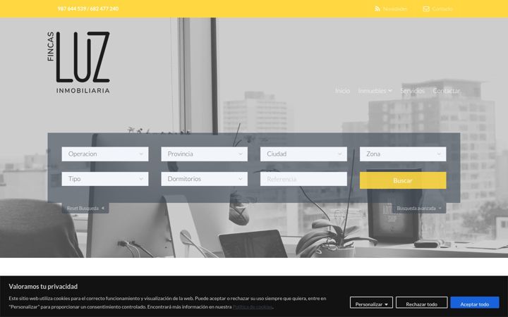 Screenshot of fincasluz.com