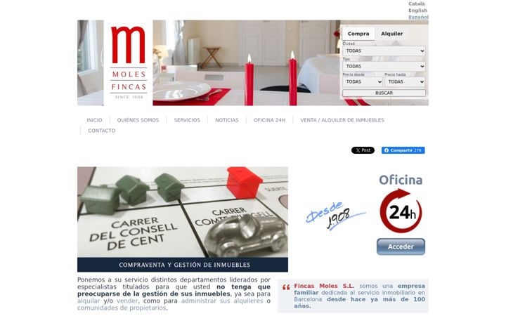 Screenshot of fincasmoles.com