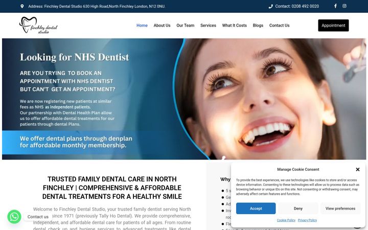 Screenshot of finchleydentalstudio.co.uk