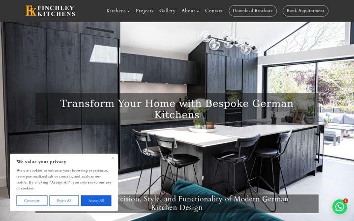 Screenshot of finchleykitchens.co.uk