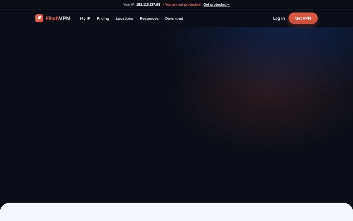 Snímek obrazovky finchvpn.com