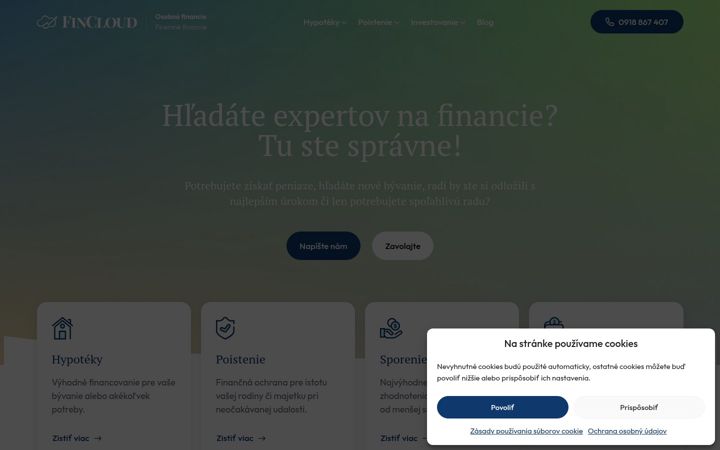Screenshot του fincloudplatform.sk
