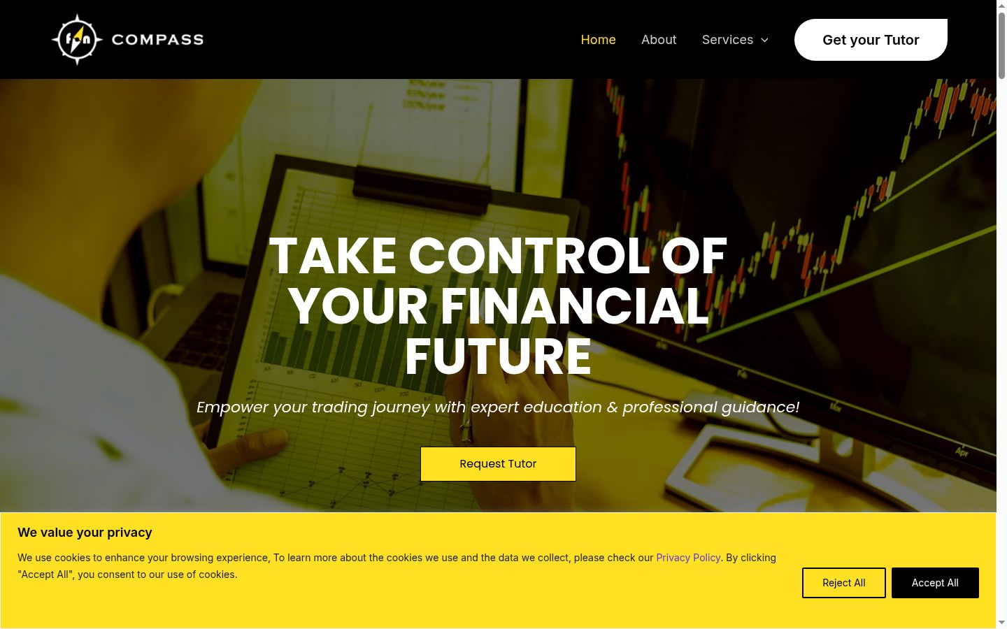 Screenshot of the consent banner shown before any interaction