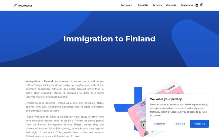 Screenshot of finconsult.fi