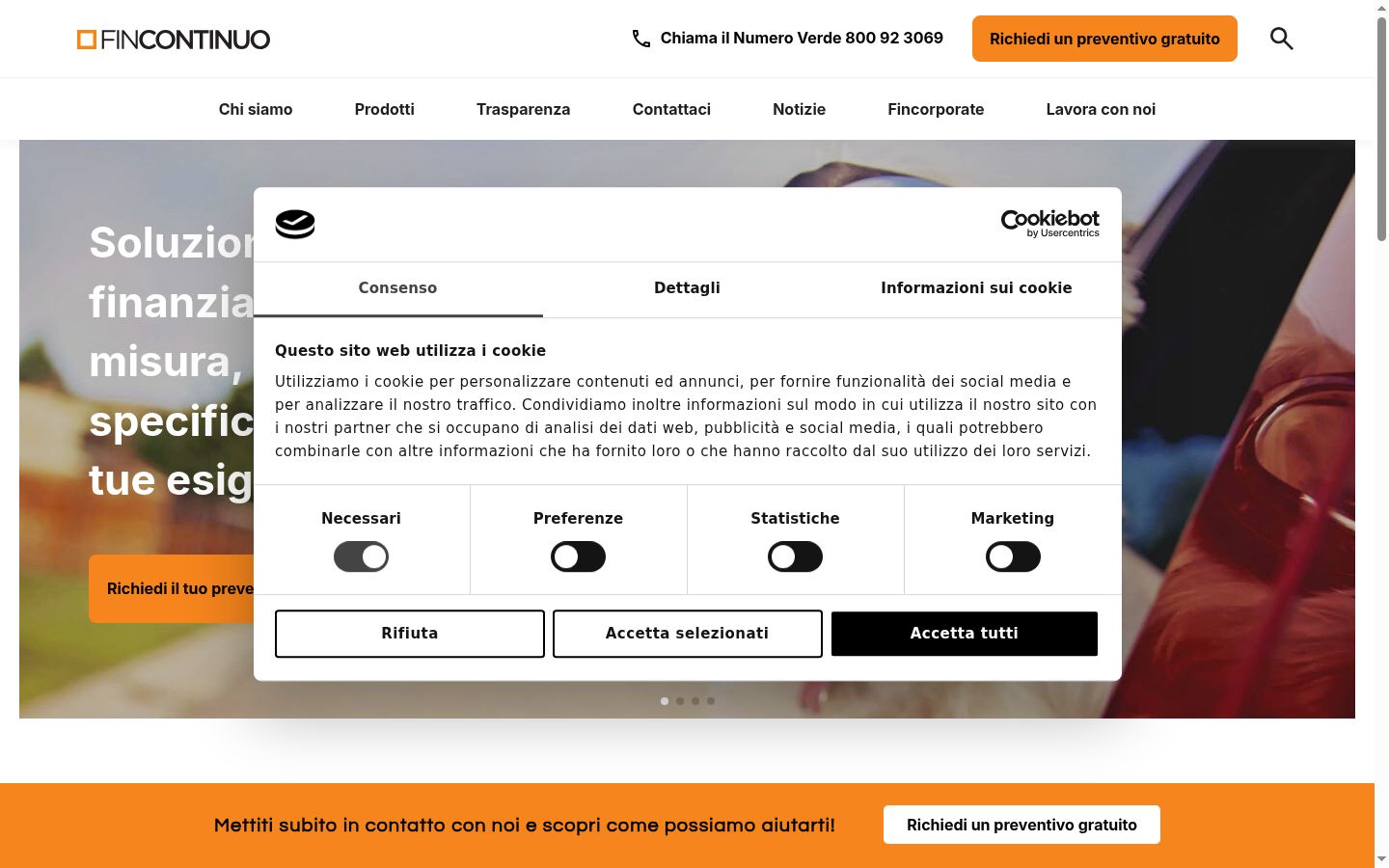 Screenshot tal-banner tal-kunsens muri qabel kwalunkwe interazzjoni