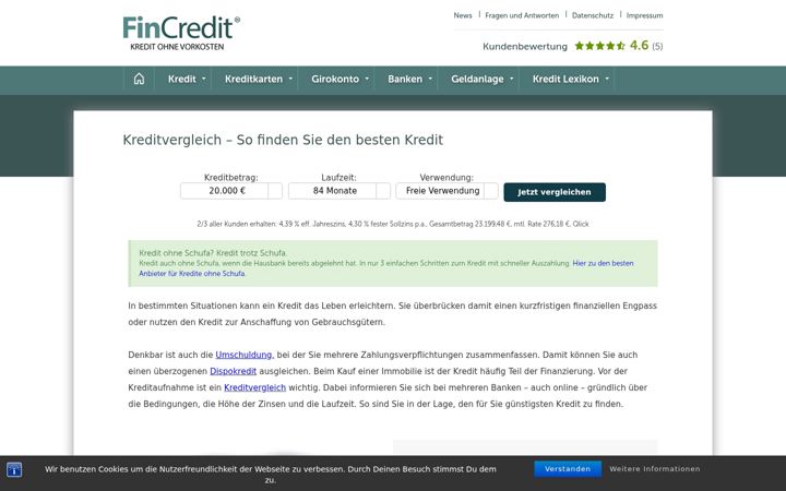 Screenshot of fincredit.de