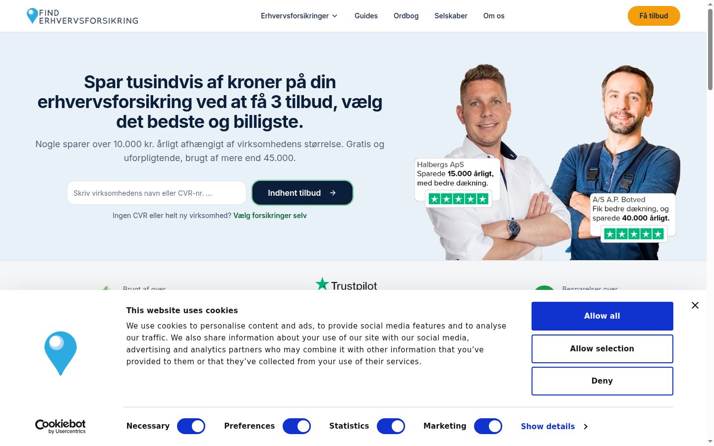 Screenshot tal-banner tal-kunsens muri qabel kwalunkwe interazzjoni