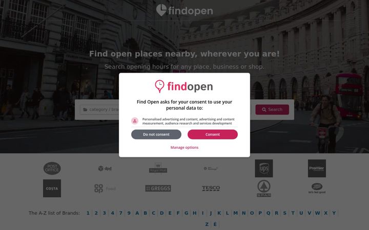 Screenshot of find-open.co.uk
