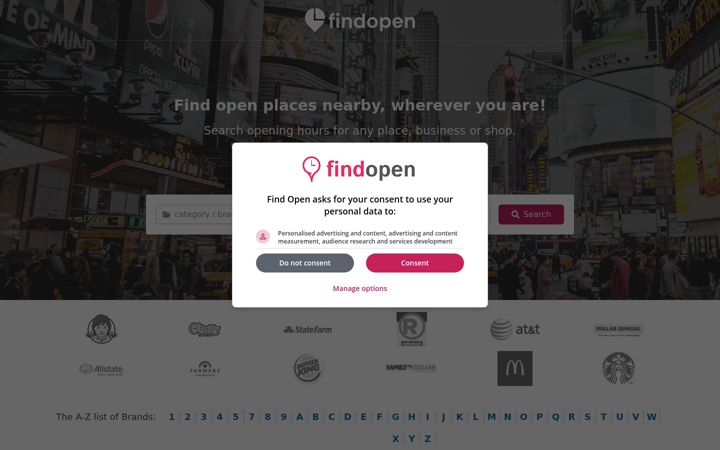 Screenshot of find-open.com
