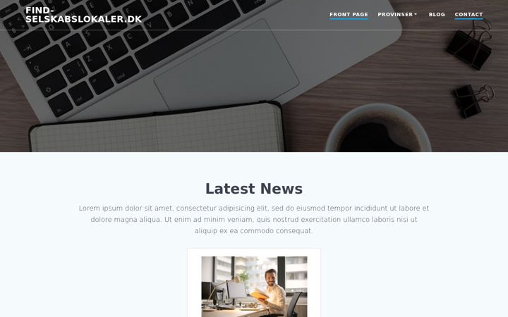 Screenshot of find-selskabslokaler.dk
