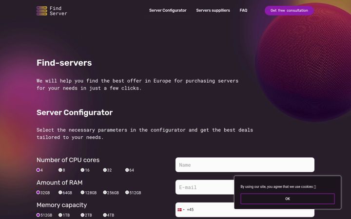 Screenshot of find-servers.com