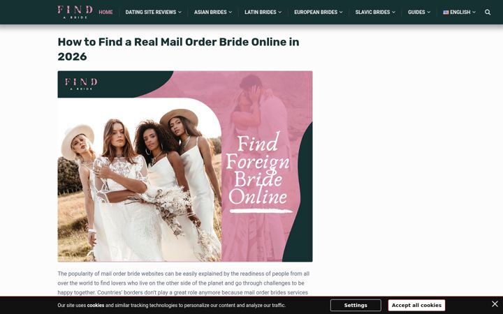 Screenshot of findabride.net