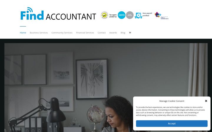 Snímek obrazovky findaccountant.com.au
