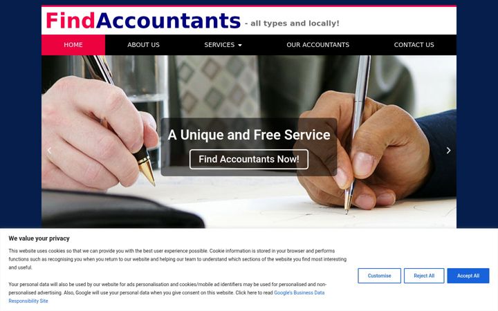 Screenshot of findaccountants.ie