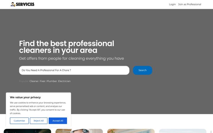 Screenshot of findacleanernearme.com