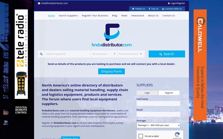 Screenshot of findadistributor.com