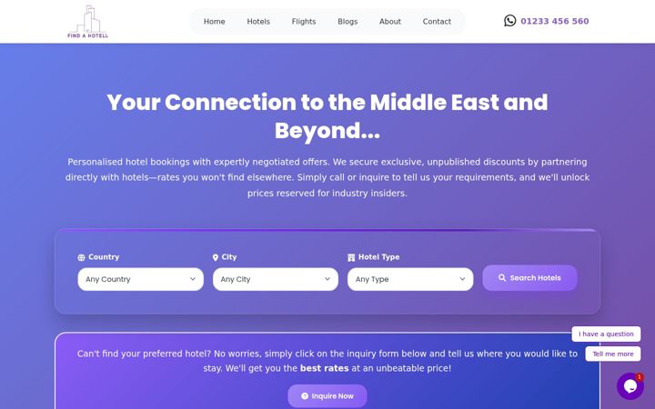 Screenshot of findahotell.com