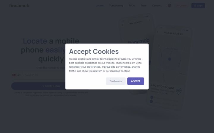Screenshot of findamob.com