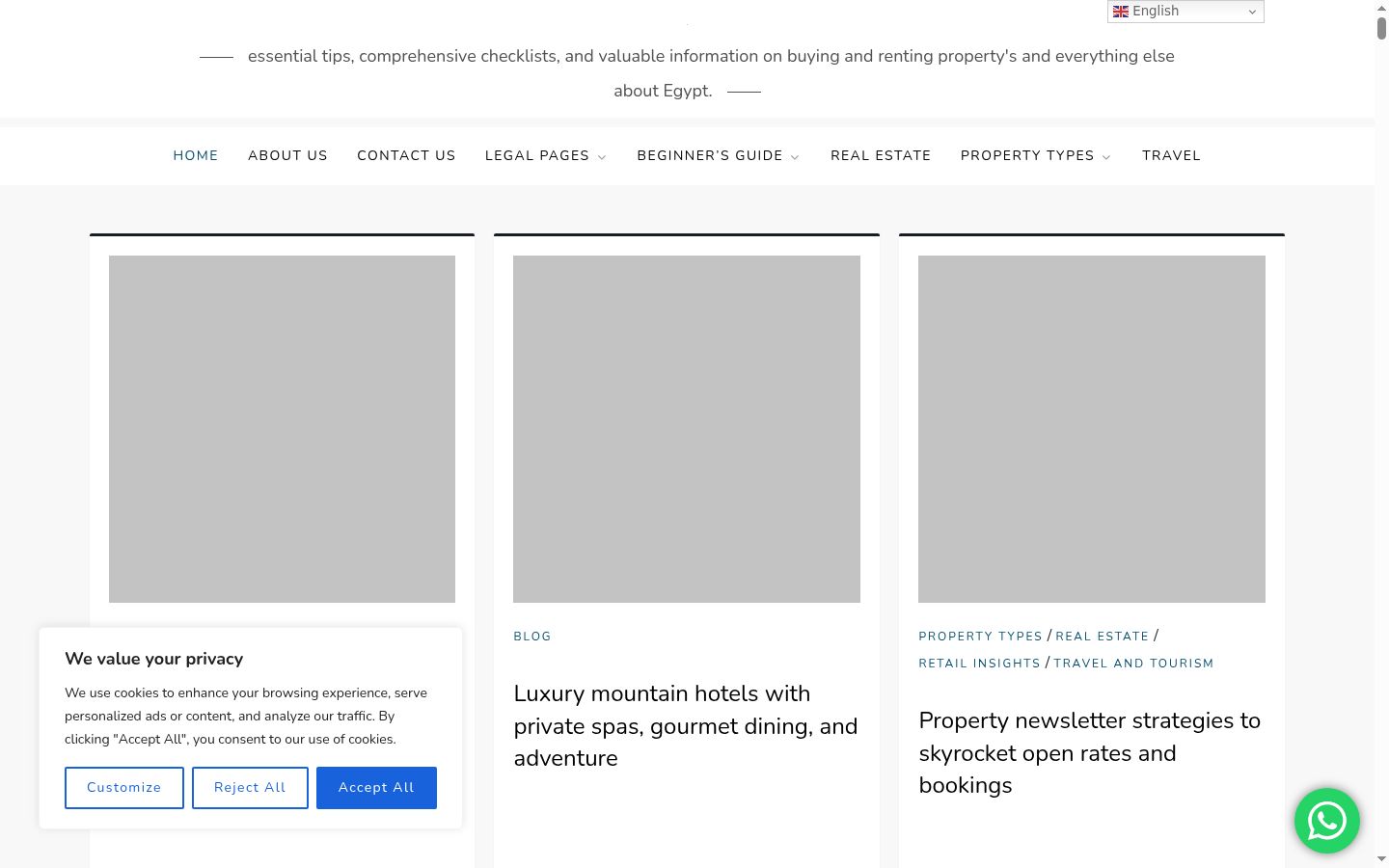 Screenshot of the consent banner shown before any interaction