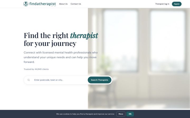 Screenshot of findatherapist.co.uk