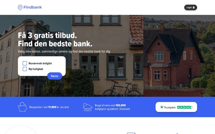 Screenshot of findbank.dk