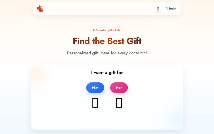 Screenshot of findbestgift.app