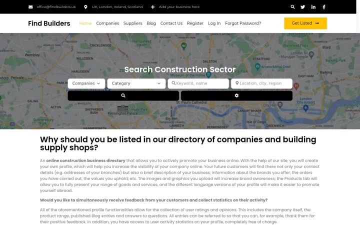 Screenshot of findbuilders.uk