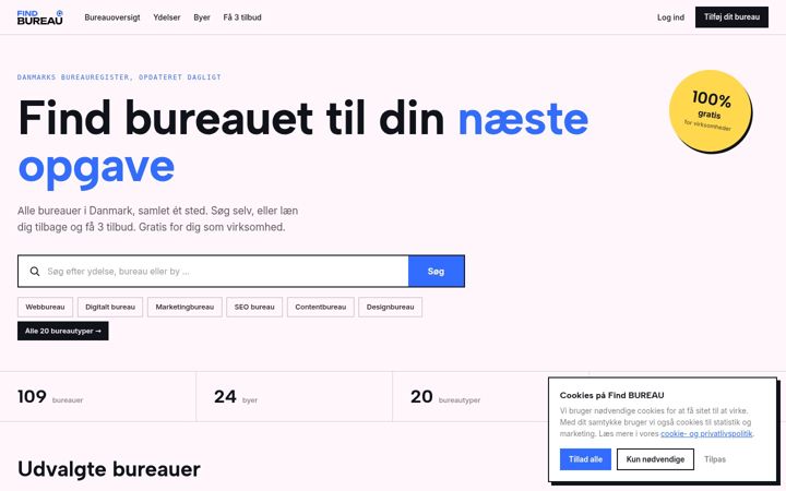 Screenshot of findbureau.dk
