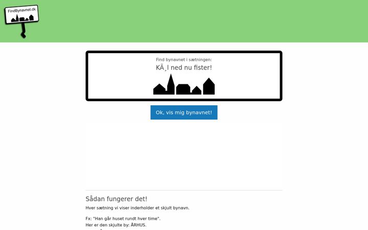 Screenshot of findbynavnet.dk