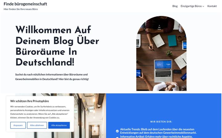 Screenshot of finde-buerogemeinschaft.de