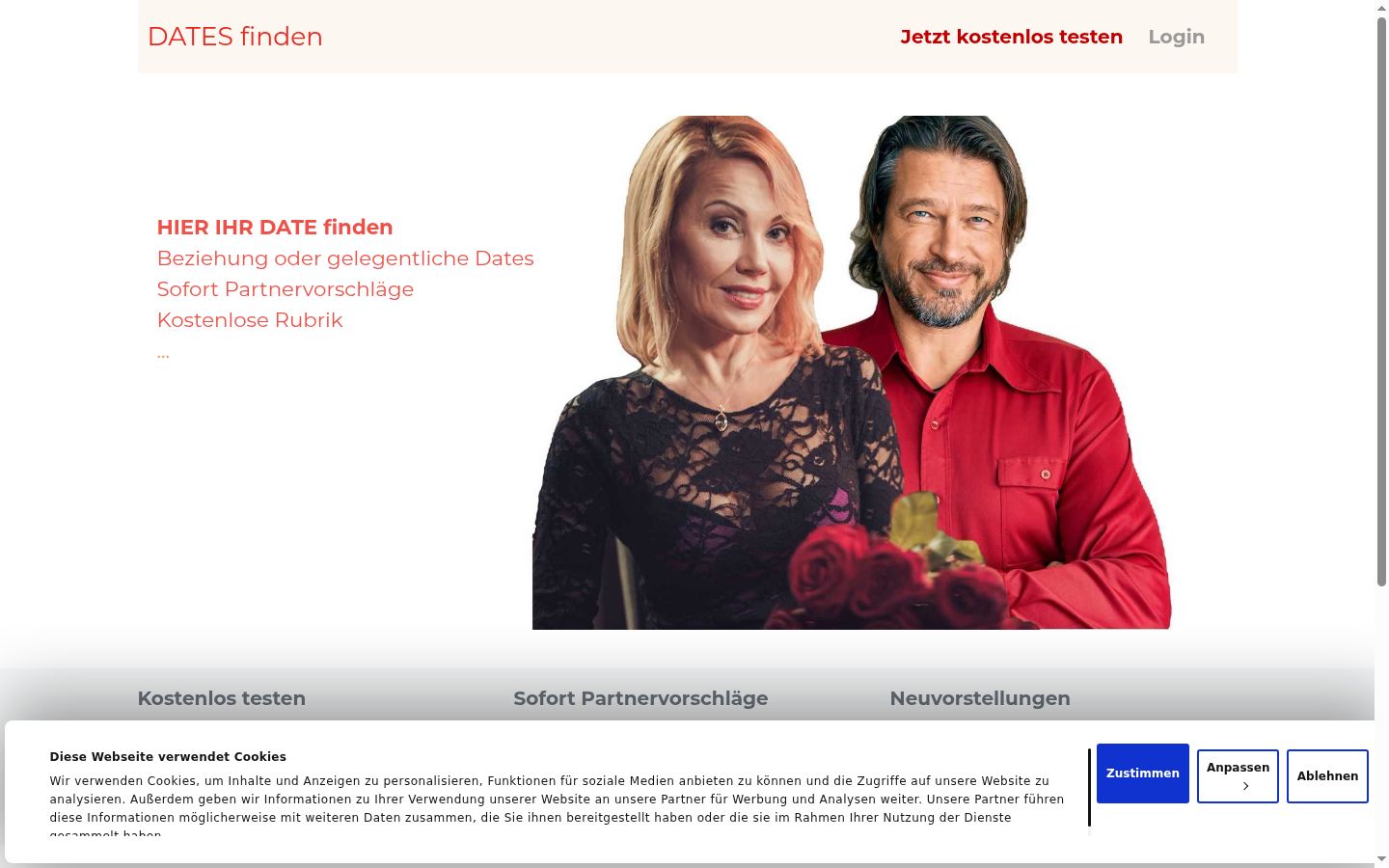 Screenshot des Einwilligungsbanners vor jeglicher Interaktion