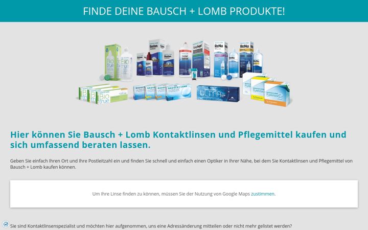 Screenshot of finde-deine-linse.com