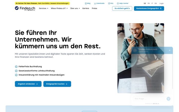 Screenshot of findea.ch