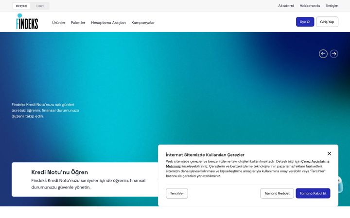 Screenshot of findeks.com