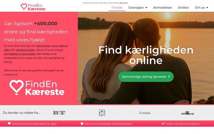 Screenshot of findenkaereste.dk