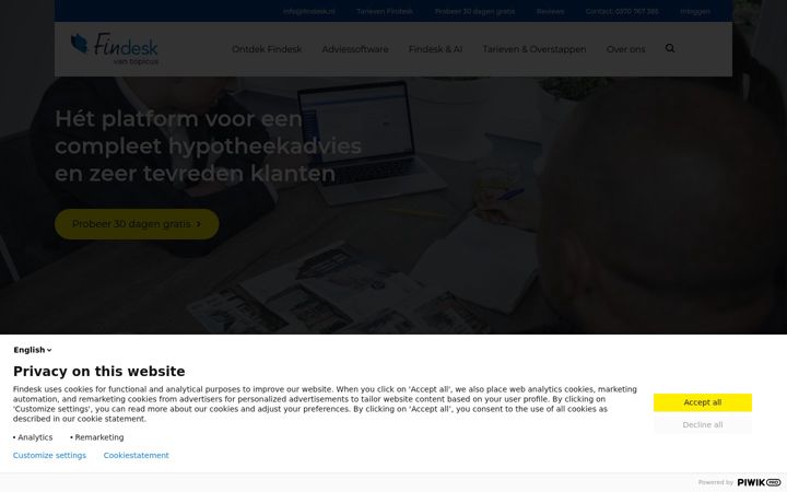 Screenshot of findesk.nl
