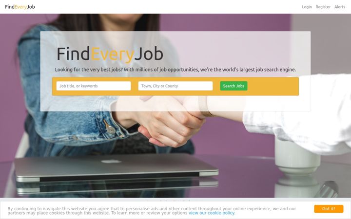 Screenshot of findeveryjob.com